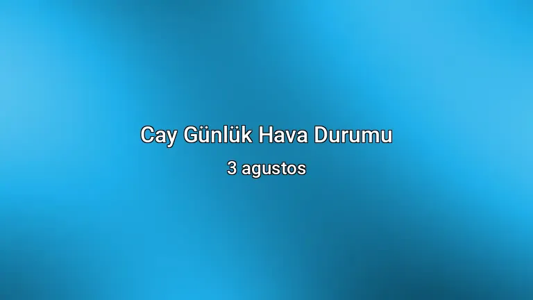 Cay Günlük Hava Durumu - 3 agustos
